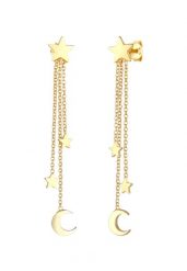 Elli Damskie kolczyki gwiazd półksiężyca Astro Trend w 925 Sterling Silver Kolczyki 1 ct. Szare kolczyki damskie Elli, srebrne. Za 211.64 zł.