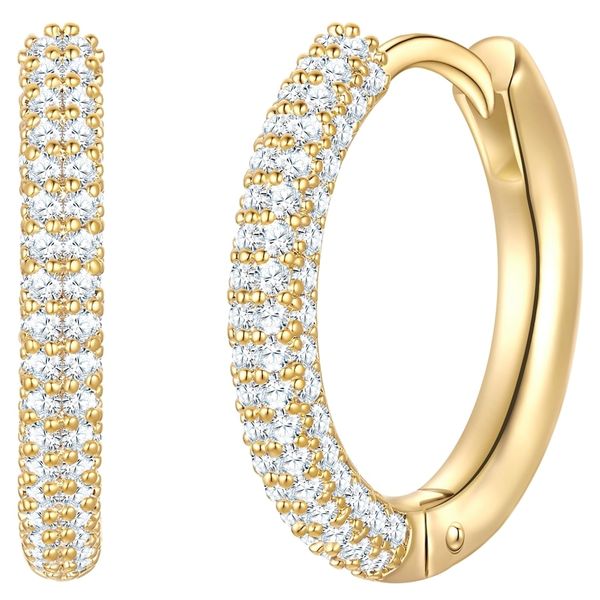 Yokoamii Kolczyki w Mosiadz z Żółte złoto Kolczyki koła 1 ct Damski. Żółte kolczyki damskie Yokoamii, z cyrkonią, pozłacane. Za 169.99 zł.