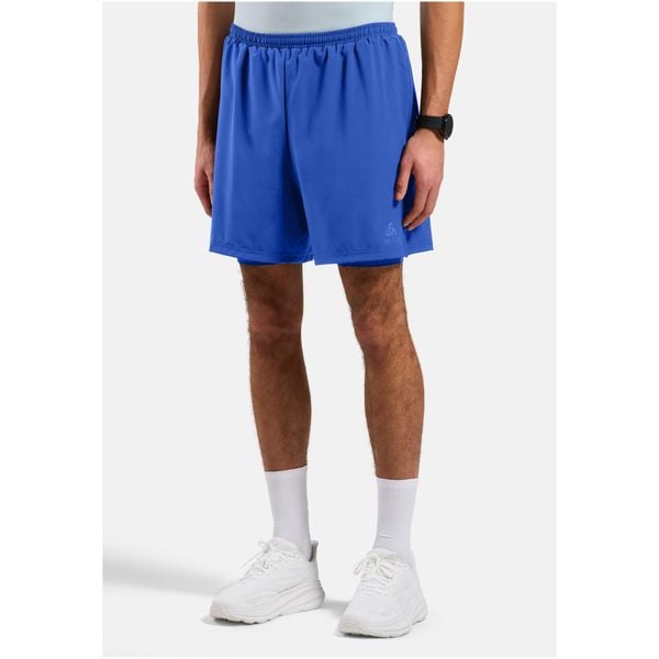 Spodenki męskie ODLO 2-in-1 short ESSENTIAL 6 INCH. Niebieskie szorty męskie Odlo, na zimę, bez wzorów. Za 249.99 zł.