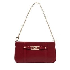 Torebka Armani Exchange. Czarne torebki klasyczne damskie Armani Exchange, bez wzorów, wizytowe, bez kołnierzyka, bez ramiączek. Za 489.99 zł.