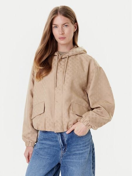 Guess Kurtka przejściowa V5YL02 WH492 Beżowy Regular Fit. Brązowe kurtki damskie Guess, m, z aplikacjami, z syntetyku, bez kaptura. Za 429.99 zł.