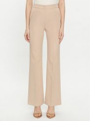 Maryley Spodnie materiałowe 24EB587/43PG Beżowy Wide Leg. Brązowe spodnie materiałowe damskie Maryley, bez wzorów, z materiału. Za 279.99 zł.
