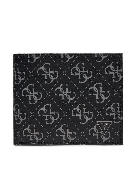 Guess Portfel Vezzola Leather Slg SMVELE LEA20 Czarny. Czarne portfele męskie Guess, z aplikacjami, ze skóry. Za 339.99 zł.