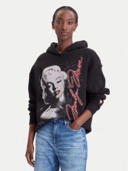 Guess Bluza W6BQ18 K6664 Czarny Oversize. Czarne bluzy bez kaptura damskie Guess, s, z bawełny. Za 524.99 zł.