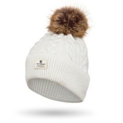 Czapka damska Peterson PTN HAT-06 biała. Białe czapki zimowe damskie Peterson, z tkaniny. Za 46.00 zł.