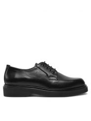 Calvin Klein Półbuty Lace Up - Lth HW0HW02278 Czarny. Czarne półbuty damskie CALVIN KLEIN, bez wzorów, ze skóry, bez obcasa, na płaskiej podeszwie. Za 379.99 zł.