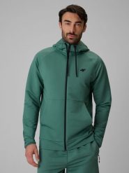 4F Bluza treningowa regular z kapturem męska - turkusowa XXL. Niebieskie bluzy z kapturem męskie 4f, m. Za 229.99 zł.