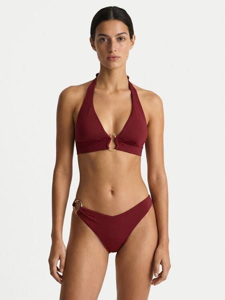 Guess Góra od bikini E6GJ14 KF590 Bordowy. Czerwone bikini damskie Guess, z aplikacjami. Za 329.99 zł.