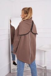 Bluza ocieplana z suwakiem z tyłu mocca. Bluzy z kapturem damskie KESI, l, z bawełny. Za 238.37 zł.