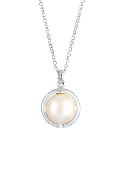 Elli Damski klasyczny okrągły wisiorek z syntetyczną perłą w srebrze próby 925 Sterling Silver Naszyjniki 1 ct. Szare naszyjniki damskie Elli, srebrne. Za 118.99 zł.