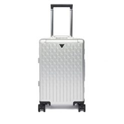 Walizka kabinowa Guess. Szare walizki Guess, z aplikacjami. Za 1,829.00 zł.