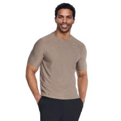T-shirt sportowy z krótkim rękawem męski Go Dri All Day Tee. Brązowe t-shirty męskie Skechers, m, bez wzorów, z materiału, bez kołnierzyka. Za 159.99 zł.