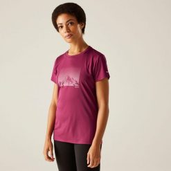 Koszulka turystyczna damska Fingal IX. Niebieskie t-shirty damskie Regatta, bez wzorów, z tkaniny, bez kołnierzyka. Za 149.50 zł.