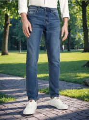 Jeansy slim - granatowy. Niebieskie jeansy męskie Sinsay. Za 49.99 zł.