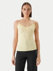 Morgan Top 192-BARBA.N Żółty Slim Fit. Żółte topy damskie Morgan, s, bez wzorów, z wiskozy, bez ramiączek. Za 79.99 zł.