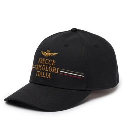 Czapka z daszkiem Aeronautica Militare. Czarne czapki męskie AERONAUTICA MILITARE, bez wzorów. Za 214.99 zł.