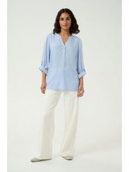 Kaffe Bluzka "Milia" w kolorze błękitnym rozmiar: 36. Niebieskie bluzki damskie Kaffe, s, bez wzorów, z wiskozy, klasyczne, bez kołnierzyka, bez ramiączek. Za 74.11 zł.