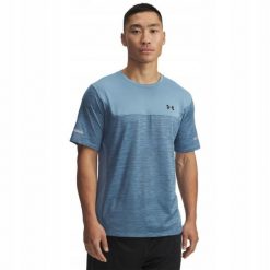 Koszulka T-Shirt Treningowy Męski Under Armour Szybkoschnący AU Tech. Niebieskie t-shirty męskie Under Armour, m, bez wzorów, bez kołnierzyka. Za 169.99 zł.