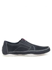 Rieker Półbuty 06351-14 Niebieski. Niebieskie półbuty męskie Rieker, ze skóry, bez zapięcia. Za 339.99 zł.