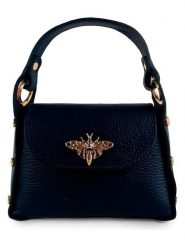 ORE10 Skórzana torebka "Raser" w kolorze granatowym - 17 x 12 x 6 cm rozmiar: onesize. Niebieskie torebki klasyczne damskie ORE10, z aplikacjami, z materiału, bez dodatków. Za 130.99 zł.