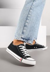 Czarno-Białe Basicowe Trampki pod Kostkę Lilamea. Czarne trampki i tenisówki damskie Renee, bez wzorów. Za 49.99 zł.