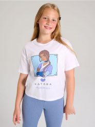 Koszulka z nadrukiem Avatar: The Last Airbender, Katara - biały. Białe koszulki dziewczęce Sinsay, l, bez wzorów, bez ramiączek. Za 15.99 zł.