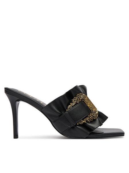 Versace Jeans Couture Klapki 80VA3S70 ZSS83 899 Czarny. Czarne klapki damskie Versace Jeans Couture, bez wzorów, z jeansu, bez obcasa. Za 919.99 zł.