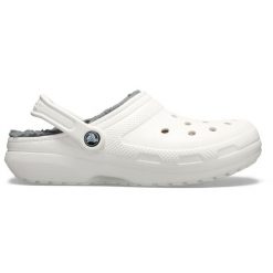 Sandały CROCS CLASSIC LINED CLOG Biały. Białe sandały damskie Crocs, bez wzorów, z gumy, bez obcasa. Za 399.00 zł.