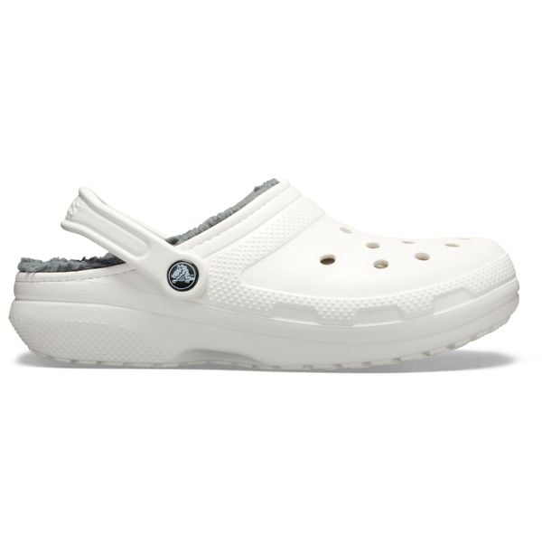 Sandały CROCS CLASSIC LINED CLOG Biały. Białe sandały damskie Crocs, bez wzorów, z gumy, bez obcasa. Za 399.00 zł.