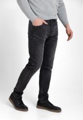 Grafitowe jeansy, Straight Fit, D-LEON 55. Szare jeansy męskie Volcano. Za 189.99 zł.