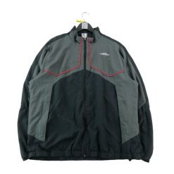 Second life - Kurtka dresowa męska z pełnym zamkiem - Stan dobry. Czarne kurtki treningowe męskie Umbro, m, bez wzorów, z dresówki, na fitness i siłownię. Za 124.96 zł.