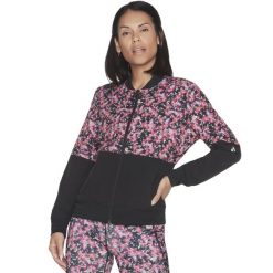 Bluza dresowa sportowa damska Skechers Fantasy Fields Reversible Bomber Jacket. Czerwone bluzy bez kaptura damskie Skechers, s, z dresówki. Za 199.99 zł.