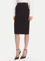 Elisabetta Franchi Spódnica midi GO-118-56E2-v220 Czarny Regular Fit. Czarne spódniczki damskie Elisabetta Franchi, bez wzorów, z syntetyku, midi. Za 719.99 zł.