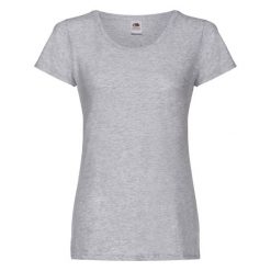 Oryginalna Koszulka Damska. Szare bluzki damskie Fruit of the Loom, xl, bez wzorów, sportowe, bez kołnierzyka, bez ramiączek. Za 27.99 zł.