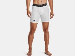 Short de compression Under Armour Heatgear Blanc. Białe szorty męskie Under Armour, s, z elastanu, na fitness i siłownię. Za 163.70 zł.
