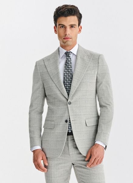 PAKO LORENTE – Szara marynarka garniturowa w kratkę. Szare marynarki męskie Pako Lorente, bez wzorów, z elastanu. Za 549.99 zł.