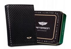Portfel skórzany Peterson [DH] PTN 324-CA czarny. Czarne portfele męskie Peterson, bez wzorów, ze skóry. Za 102.99 zł.
