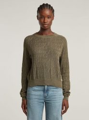 G-Star Sweter w kolorze khaki rozmiar: L. Brązowe swetry klasyczne damskie G-Star, l, z bawełny, bez kołnierzyka. Za 272.95 zł.
