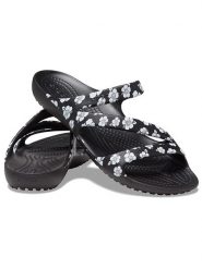 Crocs Klapki "Kadee II" w kolorze czarno-białym rozmiar: 37/38. Czarne klapki damskie Crocs, bez wzorów, bez obcasa. Za 105.63 zł.