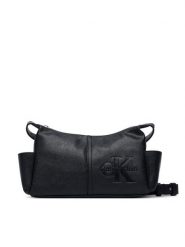 Calvin Klein Torebka Pockets Monologo Crossbody LV04F3687G Czarny. Czarne torebki klasyczne damskie CALVIN KLEIN, bez wzorów, ze skóry, bez dodatków. Za 409.99 zł.