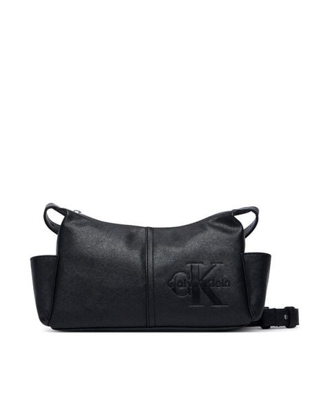 Calvin Klein Torebka Pockets Monologo Crossbody LV04F3687G Czarny. Czarne torebki klasyczne damskie CALVIN KLEIN, bez wzorów, ze skóry, bez dodatków. Za 409.99 zł.