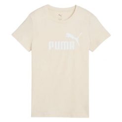 T-shirt Damski Logo ESS No.1. Brązowe t-shirty damskie Puma, bez wzorów, bez kołnierzyka. Za 110.99 zł.