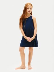Tommy Hilfiger Sukienka letnia UG0UG00803 Granatowy Regular Fit. Niebieskie sukienki dziewczęce Tommy Hilfiger, na lato, bez wzorów, z bawełny, bez ramiączek. Za 189.99 zł.