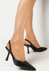 Czarne Czółenka Satynowe w Cyrkonie Coxani. Czarne czółenka damskie Born2be, bez wzorów, z satyny, ze szpiczastym noskiem, bez obcasa, na szpilce. Za 79.99 zł.