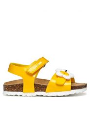 Geox Sandały B Sandal Chalki B552RD 000HH C2000 M Żółty. Żółte sandały dziewczęce Geox, ze skóry, bez zapięcia. Za 99.99 zł.