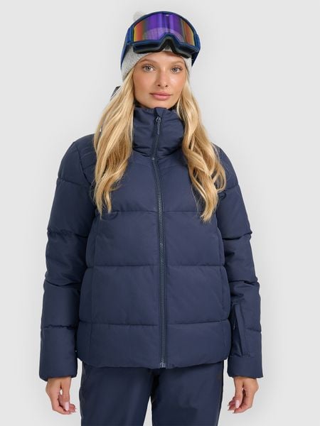 4F Kurtka narciarska membrana 5000 damska - granatowa L. Niebieskie kurtki damskie 4f, na zimę, l, bez wzorów, bez kaptura. Za 499.99 zł.