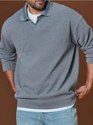 Bluza - szary. Szare bluzy bez kaptura męskie Sinsay, l. W wyprzedaży za 33.99 zł.