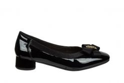 Półbuty Loretta Vitale W5314 Black, Czarny, Skóra lakierowana - 36. Czarne półbuty damskie Loretta Vitale, bez wzorów, z lakierowanej skóry, eleganckie, bez obcasa, na obcasie. W wyprzedaży za 206.10 zł.