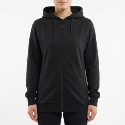 Kurtka Treningowa Oversize z Kapturem Czarna. Czarne kurtki do biegania damskie Legea, uniwersalny, bez wzorów, z bawełny, z kapturem. Za 92.00 zł.