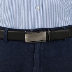 Pasek męski skórzany 3,5 cm klamra automatyczna Beltimore czarny 51-552 : Kolory - czarny, Rozmiar pasków - r.110-125 cm. Czarne paski męskie bez wzorów, ze skóry, wizytowe. Za 64.99 zł.